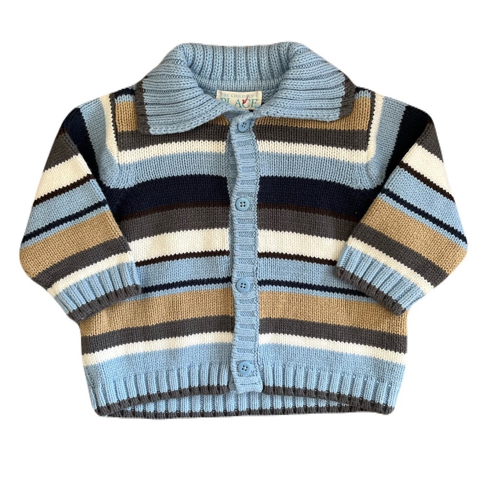 The Children's Place Blue and Brown Striped Sweater